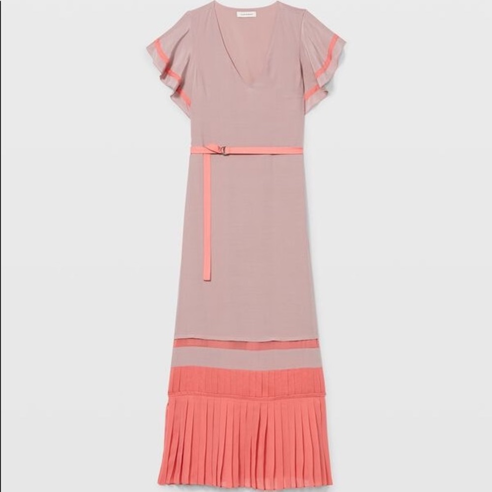 ❤️❤️❤️Club Monaco Colorblock Pleated Maxi Dress size 10❤️❤️❤️ - Picture 3 of 8